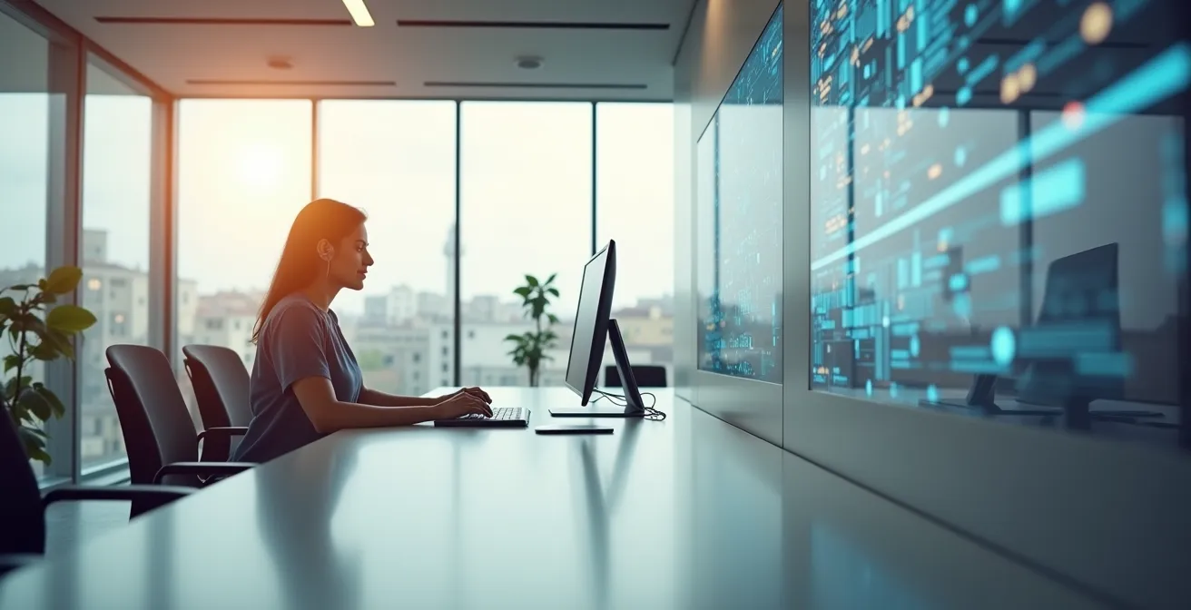 Interaction entre conseiller et client dans un environnement digitalisé mais chaleureux