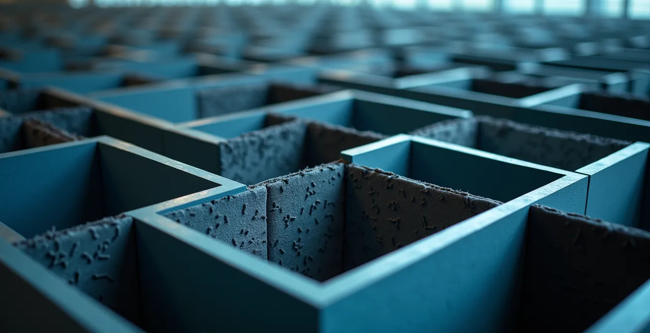 Vue macro de différentes équipes travaillant en silos isolés avec des indicateurs contradictoires